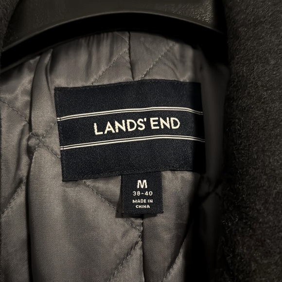 Lands End Wool Peacoat Medium Grey - Picture 2 of 4